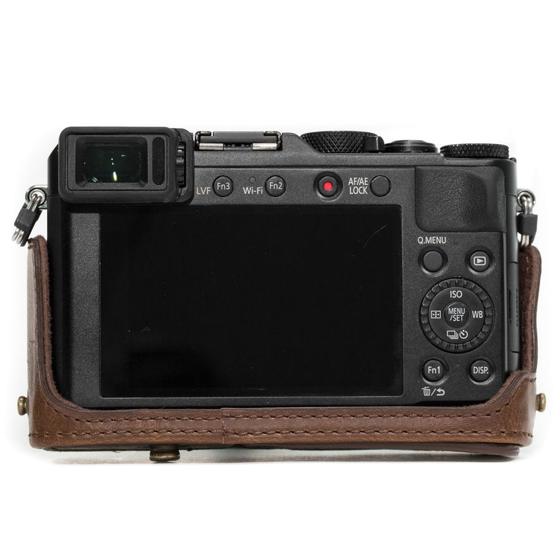 MegaGear Ever Ready Protective Leather Camera Case, Bag for Panasonic LUMIX LX100, DMC-LX100 Camera (Dark Brown)
