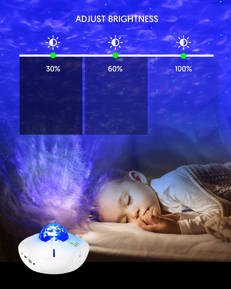 Star Projector Galaxy Night Light Smart WiFi Music Star Light Work with Alexa Google Voice, APP and Remote Control, Bluetooth USB Speaker Galaxy Projector, White Light Projector for Bedroom Gift Triangle