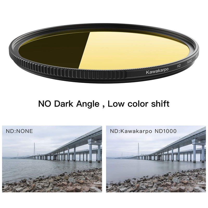 82mm 10-Stop Fixed ND1000 Filter for Camera Lenses- Schott B270 Glass - Nano HD MRC16 Coating–True Color- Critically Sharpness- Professional Landscape Photography Neutral Density Filters by Kawakarpo 82mm ND1000 (10-STOP)