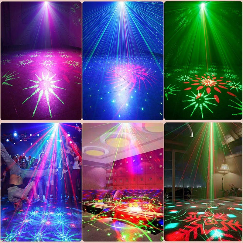[AUSTRALIA] - Party Light Disco DJ Light,Stage Light with Sound Activated and Remote Control Multiple Patterns Light Projector Laser light for Birthday Bar Club Wedding Christmas KTV Karaoke Festivals 