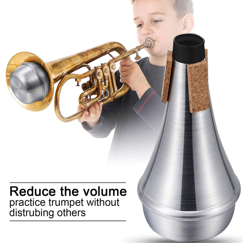 2 Packs Lightweight Aluminum Practice Trumpet Mute Silencer Trumpet Straight Mute Trumpet Parts Accessories Practice Mute Trumpet for Jazz