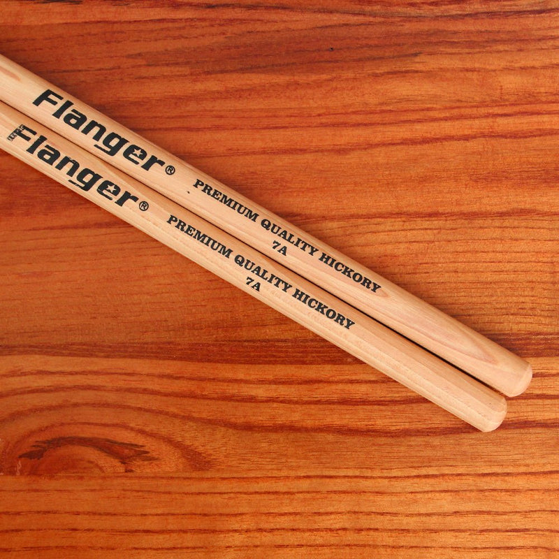 Flanger American Hickory 7A Tear Drop Tip Drumsticks (1 Pair) H Natural