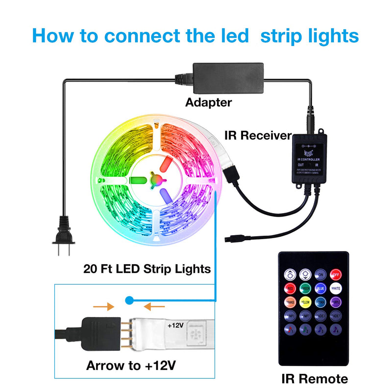 Daybetter 32.8ft Led Strip Lights with Remote Control Sync to Music（1 Roll of 32.8ft) 32.8feet