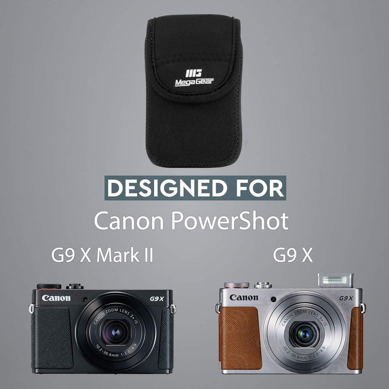 MegaGear Ultra Light Neoprene Camera Case Compatible with Canon PowerShot G9 X Mark II, G9 X Black