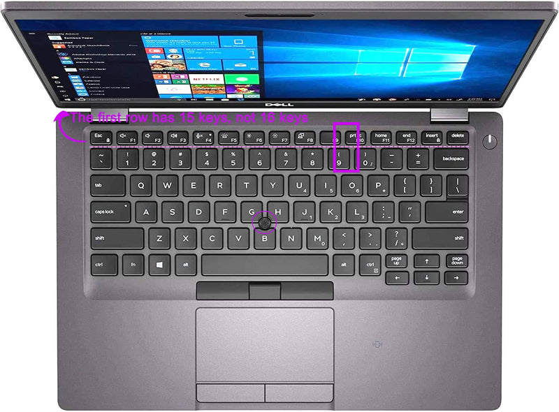 Silicone Keyboard Cover Skin Compatible for Dell Latitude 5400 5401 5410 5411 7400 14" Laptop with Pointing, Dell Latitude 14 inch Keyboard Skin Protector (NOT Compatible for Dell Latitude 7410) Blue Compatible for Dell Latitude 5400 14" Blue 2