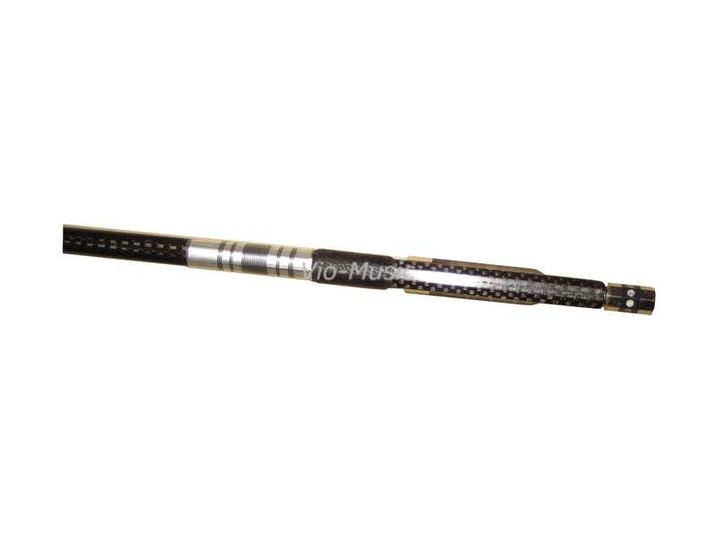 Vio Music Woven Carbon Fiber Viola Bow, Ebony Frog with Fluer-de-lys Inlay and Pearl Dot Screw