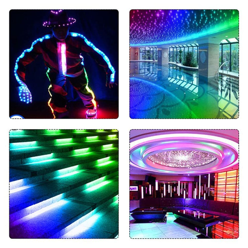 [AUSTRALIA] - KWMSTPLT WS2812B led Strip Individually Addressable Light Programmable Dream Color SMD 5050 RGB Pixel Flexible Strip Rope Light DC5V (3.2FT 144LEDS Non-Waterproof, Black PCB) 3.2FT 144LEDS Non-Waterproof 