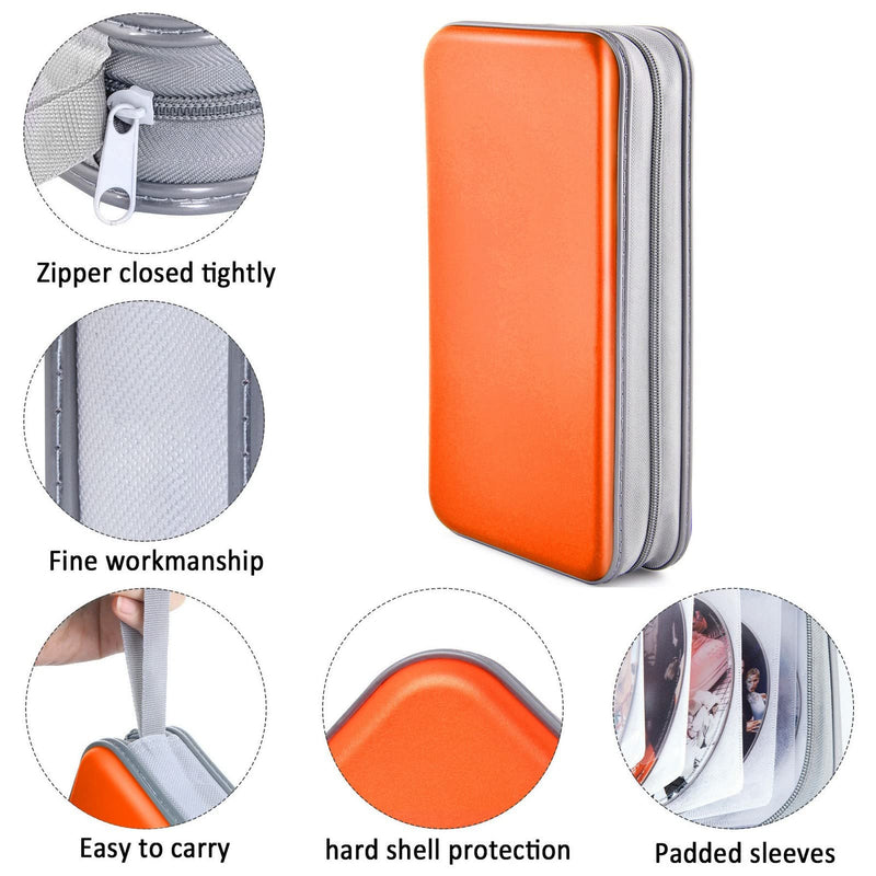 [AUSTRALIA] - Bivisen CD Case Wallet, 80 Capacity DVD VCD Media Blu-ray Case Wallet Holder Storage Organizer (Orange) Orange 