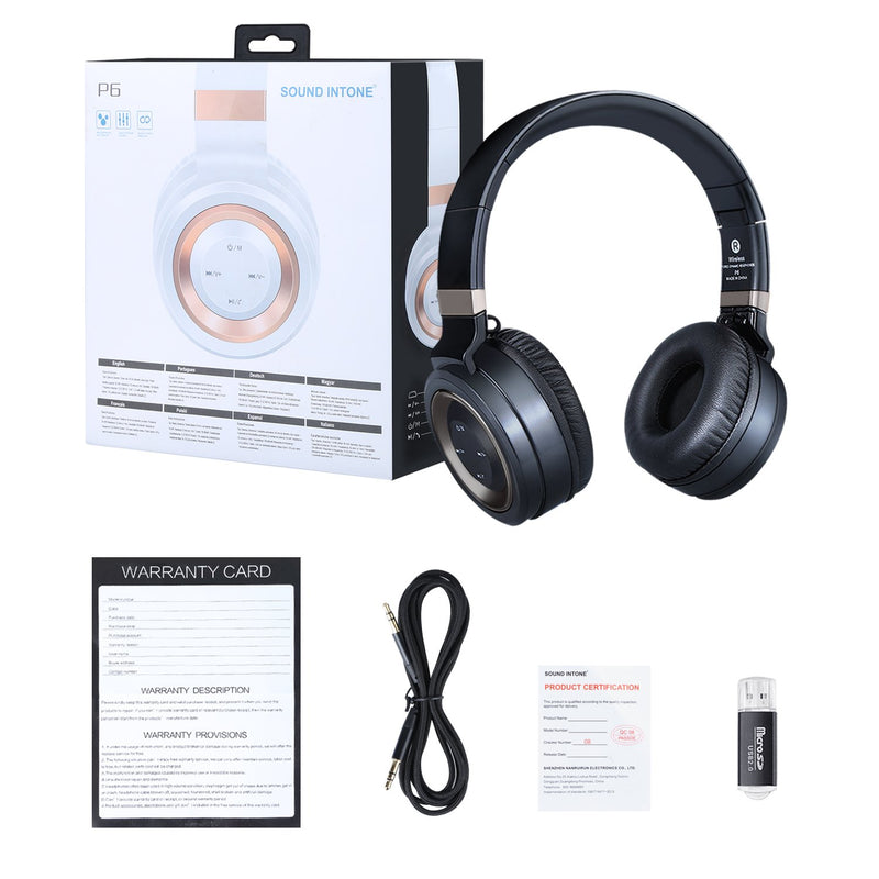 Bluetooth Headphones Over Ear,Foldable Hi-Fi Stereo Wireless Headset Included Card Reader Support Mic/TF Card and Wired Mode for PC/Cell Phones/TV