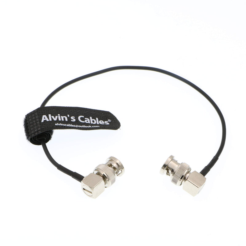 Alvin's Cables Blackmagic RG179 Coax BNC Right Angle Male to Male Flexible HD SDI Cable for BMCC Video Camera Right to Right 30CM Black