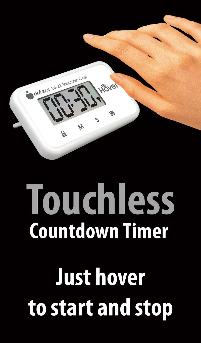 Datexx Hover Kitchen Timer - Touchless Digital Countdown Timer, Hands-Free Control, White