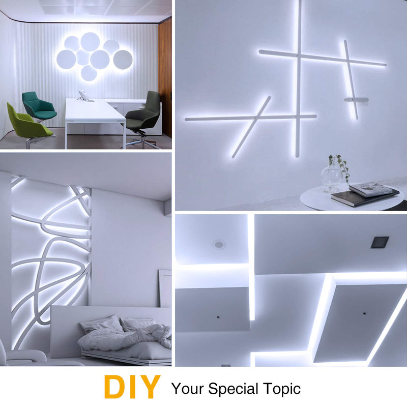 Onforu White Led Strip Lights 32.8ft, 600 LEDs Super Bright Dimmable Tape Light Kit, 6000K Daylight Bright Rope Lights, Flexible Strip Lighting with 2835 LEDs for Mirror, Under Cabinet, Home, Bedroom Daylight White