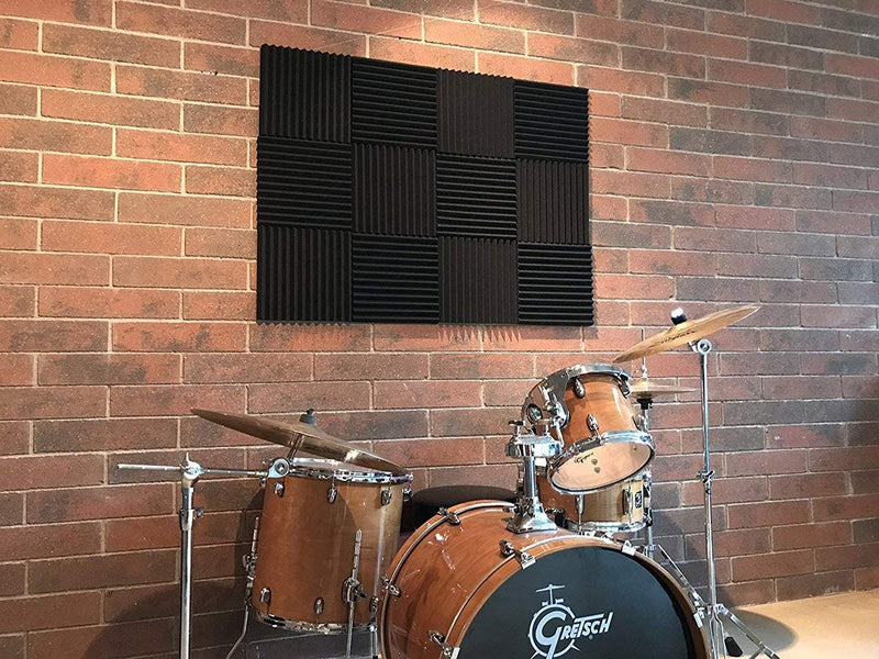 [AUSTRALIA] - 12 Pack Set Acoustic Panels, 2" X 12" X 12" Acoustic Foam Panels, Studio Wedge Tiles, Sound Panels wedges Soundproof Sound Insulation Absorbing 12 Pack 