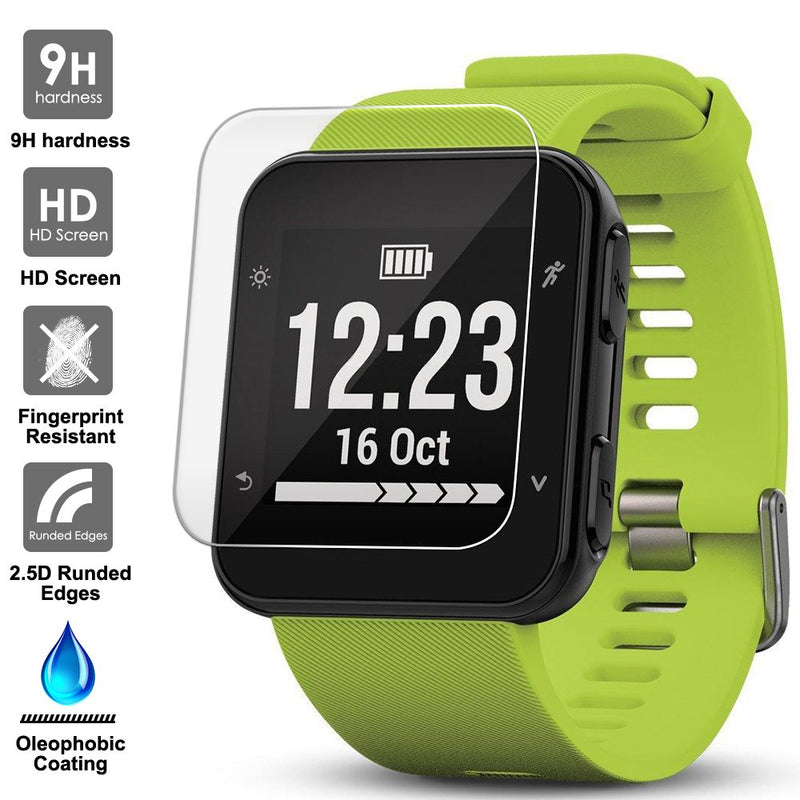 Screen Protector Compatible Garmin Forerunner 35, AFUNTA 3 Pack Tempered Glass Film Anti-Scratch High Definition Full Coverage Cover for Smartwatch