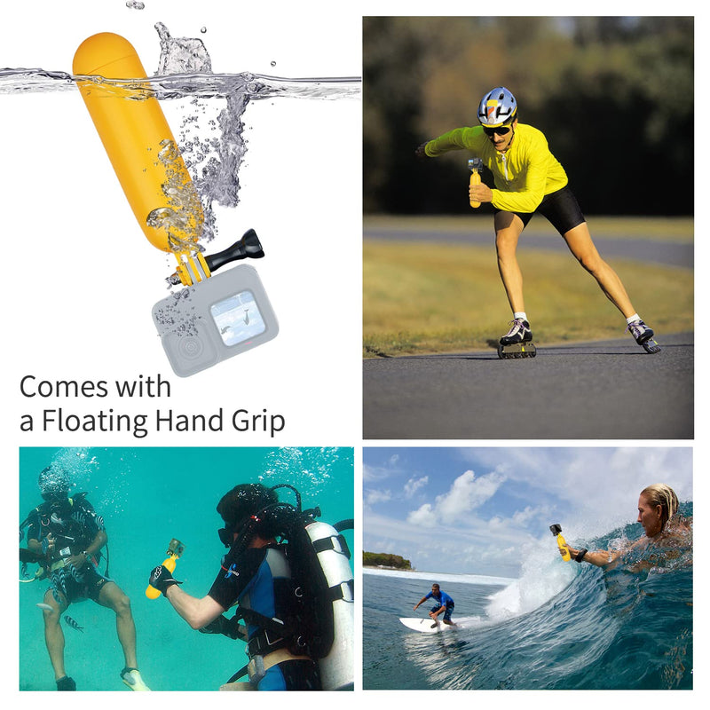 [AUSTRALIA] - YALLSAME Aluminum Selfie Stick Monopod for GoPro Hero 10 9 8 7 6 5 4 3 Max AKASO SJCAM DJI OSMO Action Camera with Floating Grip, Used as Extendable Telescoping Monopod Pole/Hand Grip/Tripod Stand Selfie Stick Monopod with Floating Grip 