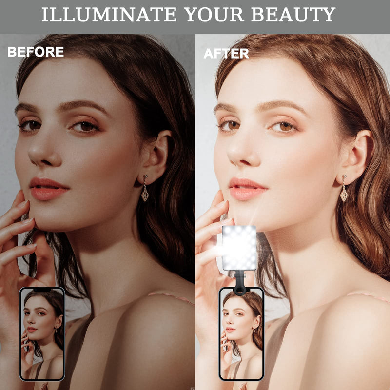[AUSTRALIA] - GreatLPT RGB Phone Light Clip, Cell Phone Fill Light 360° Full Color CRI 95+ Dimmable 2500K-8500K, 2000mAh Rechargeable Phone Clip Light for Selfie, Makeup, Video Conference, TikTok 