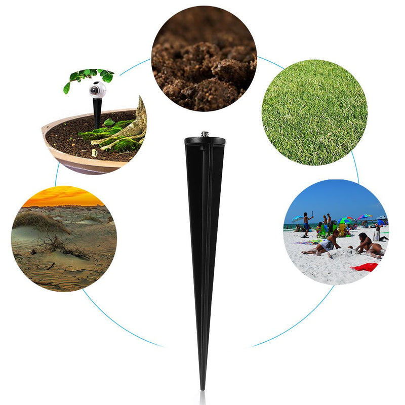 Spike Pole Mount Ground Stake for Insta360 One R Samsung Gear 360 2017 Edition Cam,360fly 360° Cam,Ricoh Theta V SC2 M15,LG 360,Nikon Keymission 170/360&Garmin Virb 360 Cam
