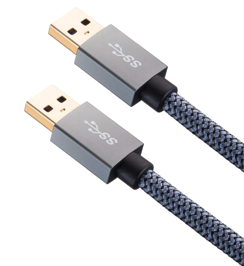 Faodzc 5 ft USB 3.0 A Male to A Male Cable,USB 3.0 to USB 3.0 Cable Nylon Braid USB Male to Male Cable Double End USB Cord Compatible with Hard Drive Enclosures, DVD Player, Laptop Cool 1.5m 5 Feet