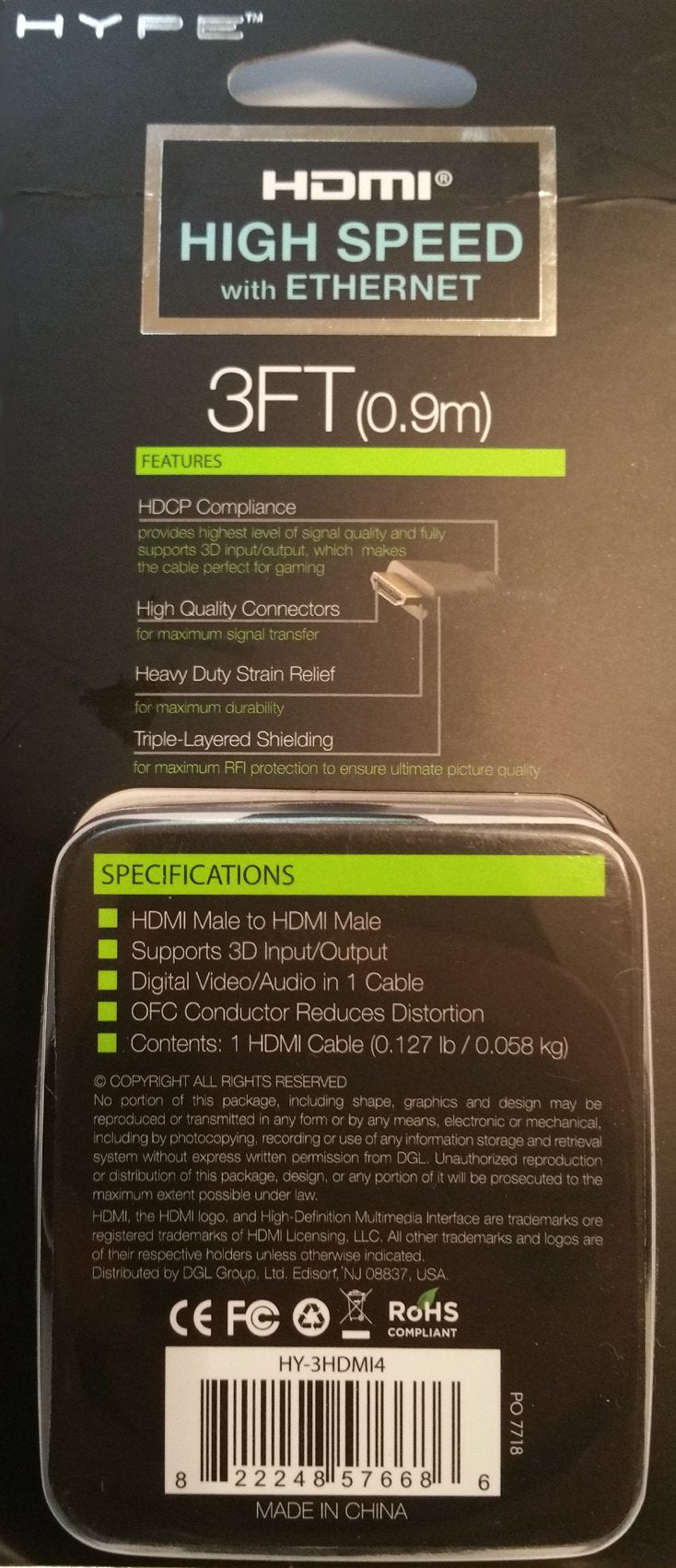 Hype High Speed Hdmi Cable with Ethernet