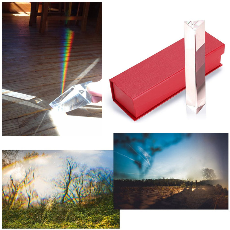 Sumnacon Photography Prism Crystal Glass Triangular Prism Full Rainbow Color Spectrum Best for Photography (6") 6"
