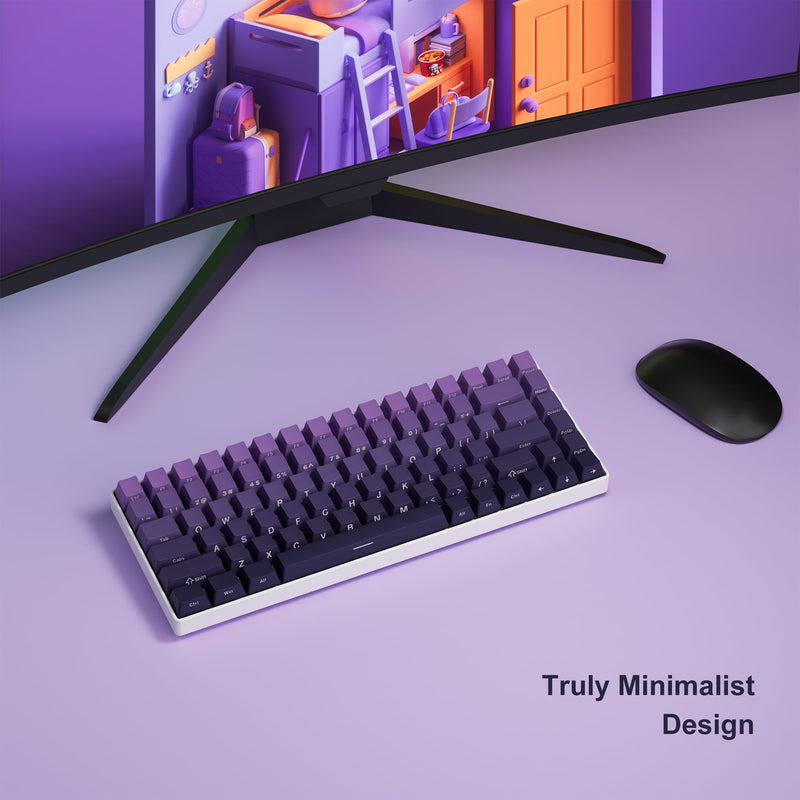 XVX Side Print Keycaps - Shine Through Keycaps, PBT Double Shot Custom Keycap Set, 136 Keys Gradient Purple Keycaps, OEM Profile Keyboard Keycaps for Cherry Gateron MX Switches Keyboard