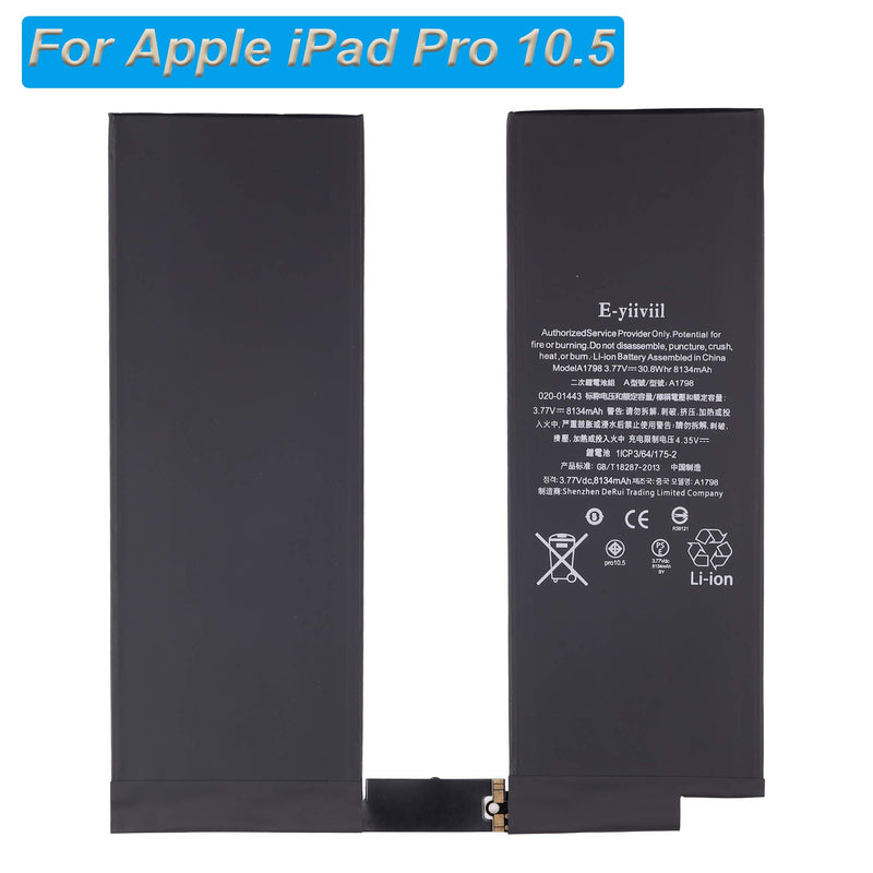 Replacement Battery A1798 Compatible with iPad Pro 10.5 A1701 A1709 A1852 A1793 8134Mah with Tools