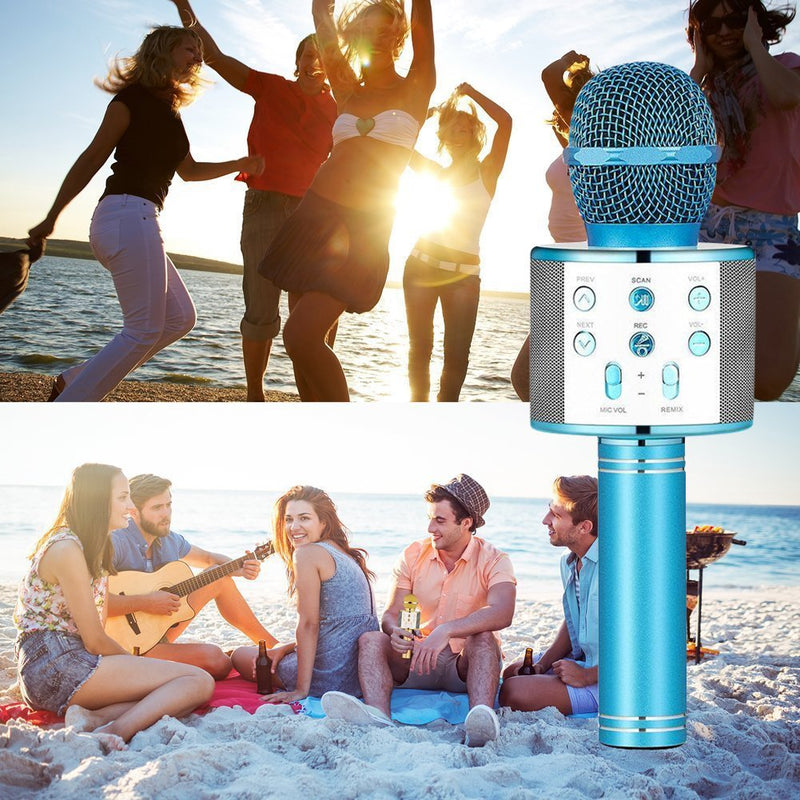 [AUSTRALIA] - Wireless Bluetooth Karaoke Microphone, Portable Karaoke Machine for Kid Birthday Party Christmas, Best Gifts Toys for Girls Boys Blue 