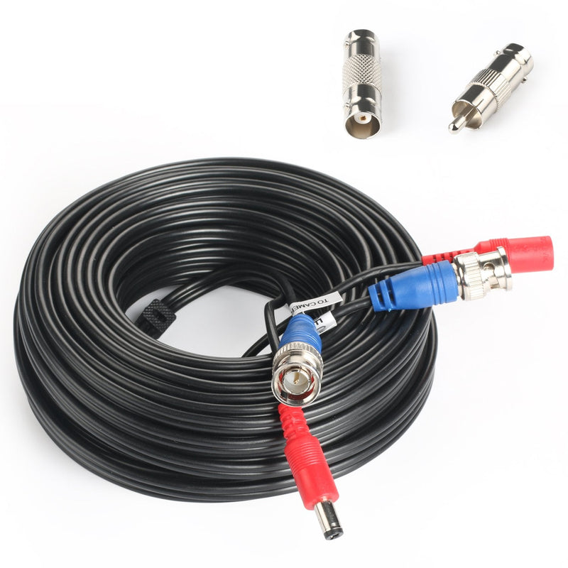 SHD 33Feet BNC Vedio Power Cable Pre-Made Al-in-One Camera Video BNC Cable Wire Cord for Surveillance CCTV Security System with Connectors(BNC Female and BNC to RCA)