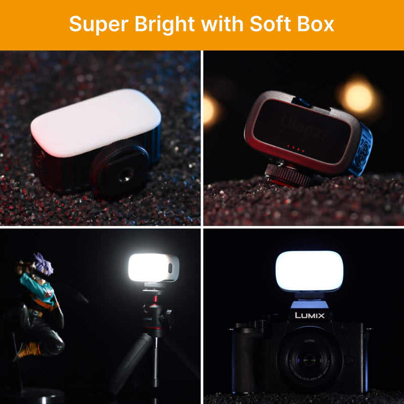 VL30 Super Mini Video Light, Pocket Soft Light Rechargeable 5600K 95+ High Brightness Long-Lasting Vlog Fill Light for iPhone Gopro Hero 5 6 7 8 9 Black DJI Osmo Pocket 2 Action Camera Accessory