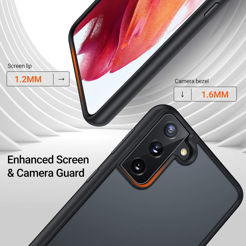 TORRAS Shockproof Designed for Samsung Galaxy S21+ Plus Case 6.7'' [6FT Military Drop Protection] [Semi-Clear] Matte Hard Back & Soft Edge Slim Galaxy S21+ Plus Case 5G Guardian Series, Frost Black
