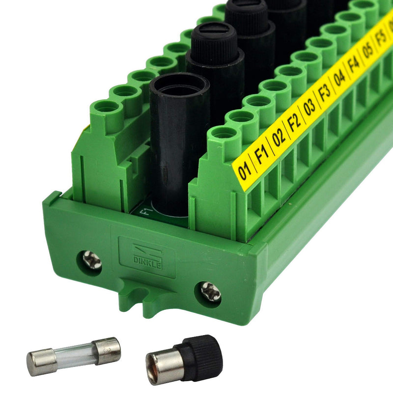 OONO Screw Mount 20 Position Screw Terminal Block Distribution Module with 10 Channel Fuses