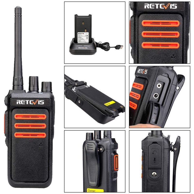 Retevis RT76 GMRS Two Way Radios, 30 Channels Long Range Walkie Talkies, GMRS Base Station Capable, 1400mAh Rechargeable Rugged Handheld Radio (1 Pack) No Screen