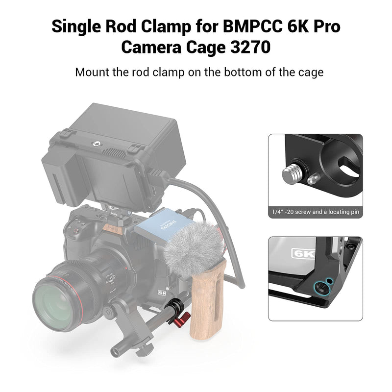 SmallRig 12mm/15mm Single Rod Clamp for BMPCC 6K Pro Cage - 3276