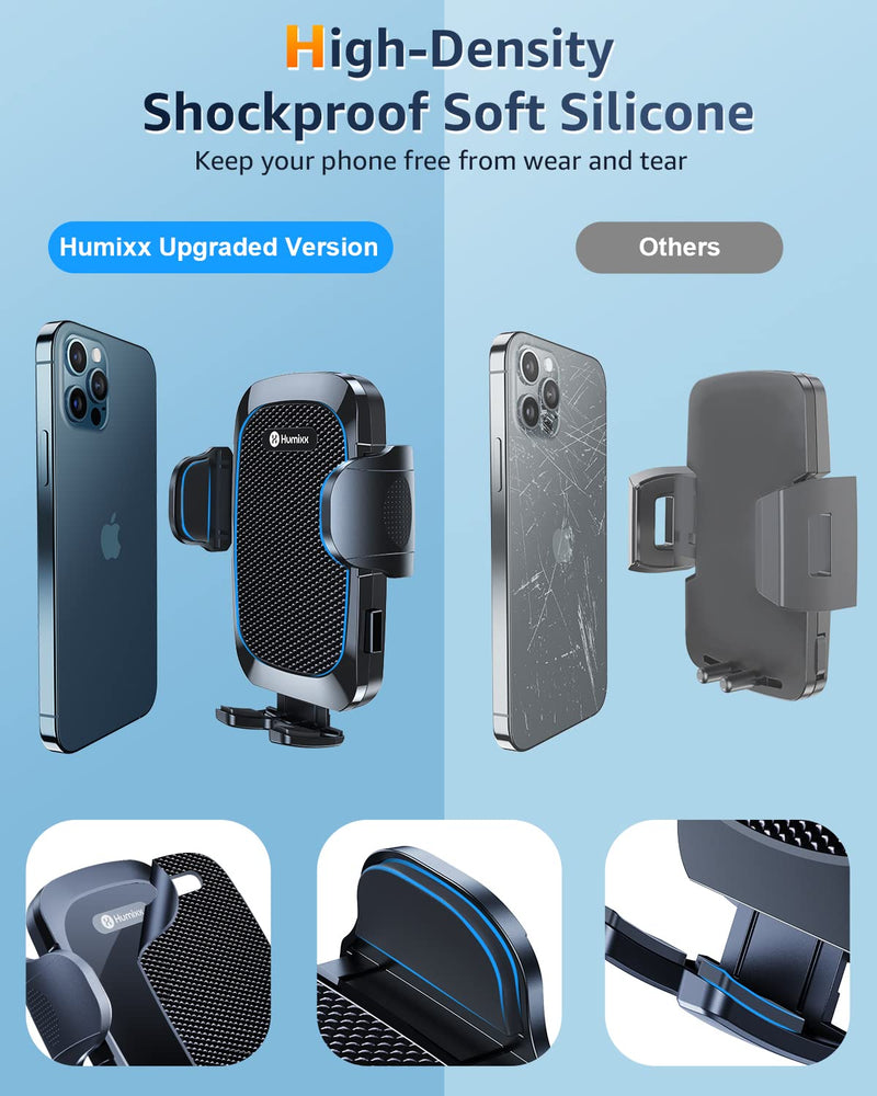 [AUSTRALIA] - Humixx Car Phone Holder Mount [Military-Grade Super Suction & Stable] Universal Hands-Free Cell Phone Holder for Car Dashboard Windshield Air Vent Car Mount for iPhone Samsung All Smartphones & Cars Black 