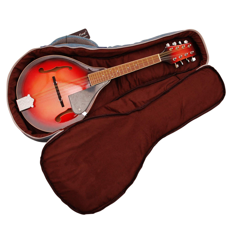 [AUSTRALIA] - MUSIC FIRST Original Design 15mm Thick Padded Vintage & Retro Jeans Cloth/Denim A & F Style (Standard) Mandolin Gig Bag (Soft Case) Soft Mandolin Case Fits for Most of A Mandolin 