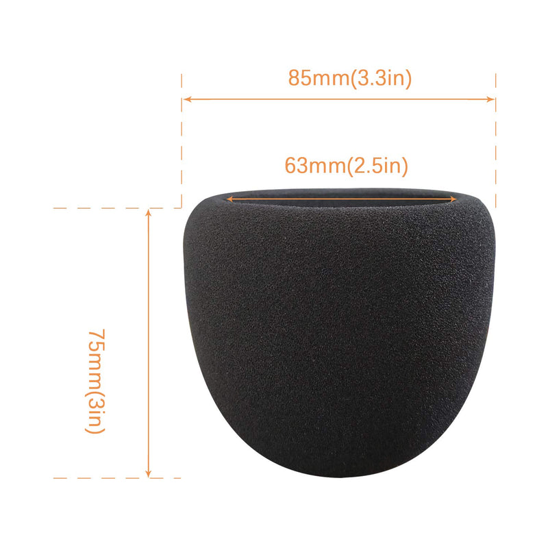 Foam Microphone Windscreen for Blue Yeti - Professional Pop Filter for 2.5 Inch Diameter Microphones Sponge Mic Cover 2Pcs