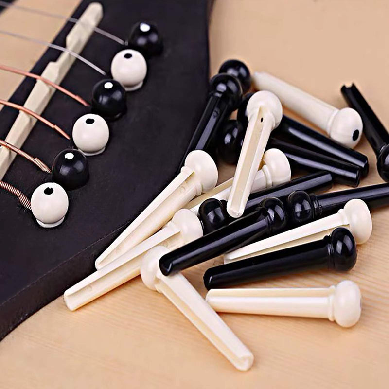 55 Pieces Guitar Bridge Pins Guitar Nut and Saddle Multifunctional Three in One Bridge Pin Puller Guitar Accessories Guitar Parts
