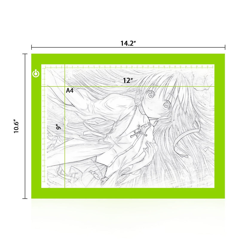 Tracing Light Table Ultra-thin A4 LED Copy Board NXENTC Light Pad Drawing Display Pad Brightness Adjustable Stencil Artist Art Tracing Tatto Table Green