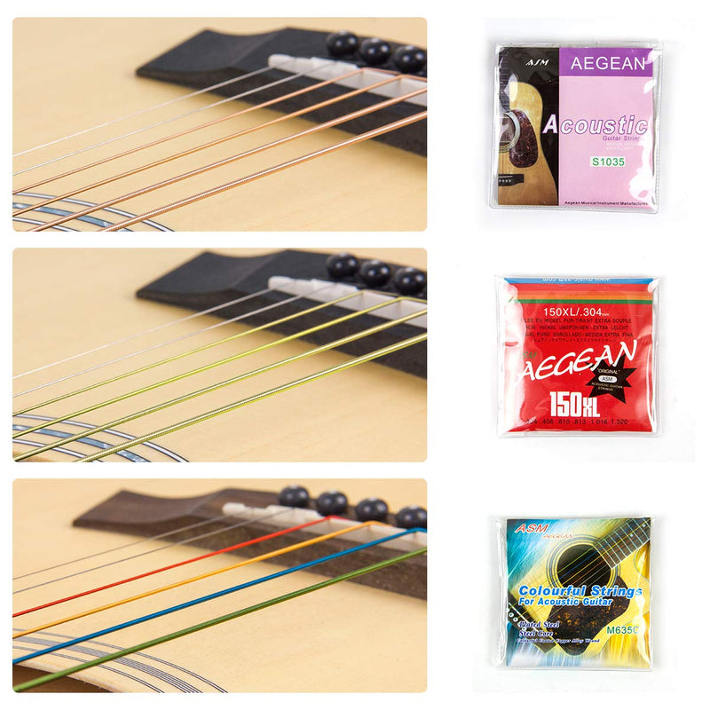 lotmusic Acoustic Guitar Strings Changing Kit Tool Kit (Strings Tuner Picks Capo Pins String Cutter and Winder)