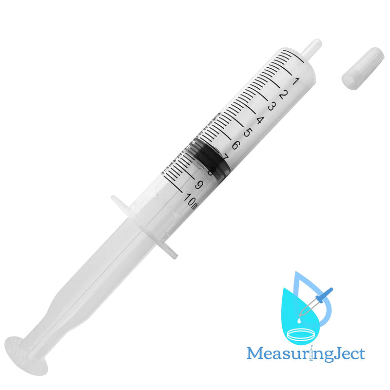 50 Pack Plastic Syringe for Measuring Scientific Measurement Syringes Multiple Uses Labs watering Feeding Printed Measuring Gauge (10ml) By MeasuringJect