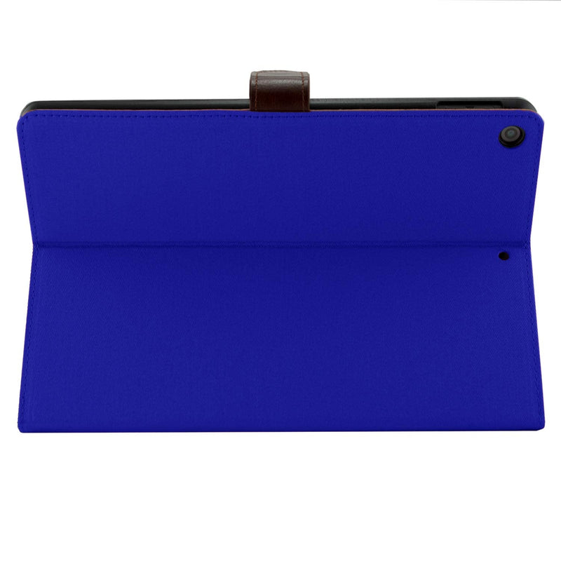 iPad 9.7 case, Fits 5th 6th Gen iPad, PU Leather Folio Portfolio Canvas Protective Case Cover, Slim, Lightweight with Card/ID Slots for Apple iPad 5th(2017) / 6th(2018) Generation (Dark Blue) Dark Blue