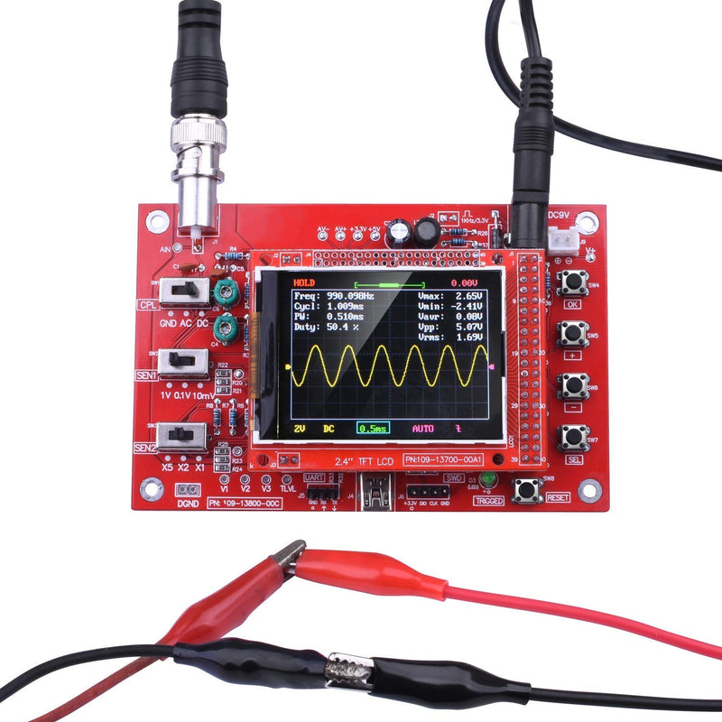 ICQUANZX Oscilloscope Kit, 2.4" TFT Handheld Pocket-Size Digital Oscilloscope Kit DIY Parts SMD Soldered Electronic Learning Set 1Msps