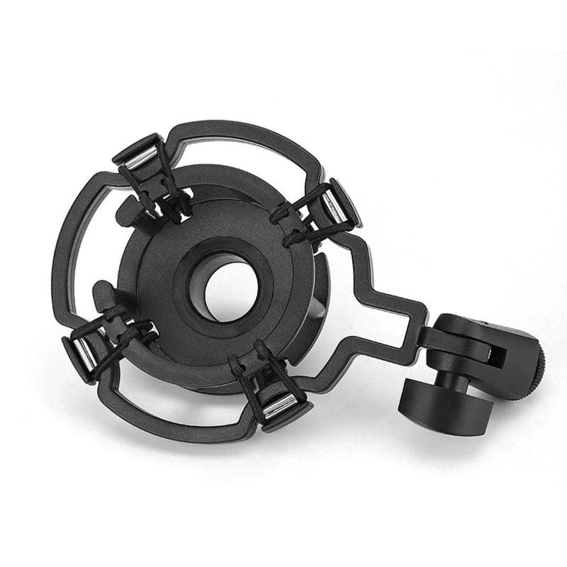 [AUSTRALIA] - Microphone shock mount, microphone shock-proof suspension shock mount fixing clip, suitable for most microphone sizes, size adjustable, Black 