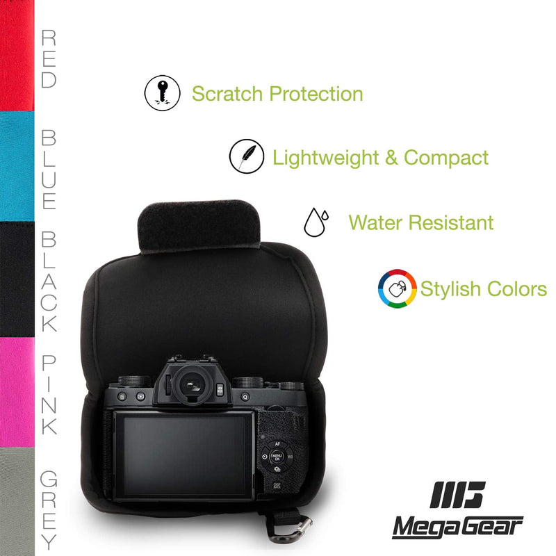 MegaGear Ultra Light Neoprene Camera Case Compatible with Fujifilm X-T200 (XC15-45mm) Black