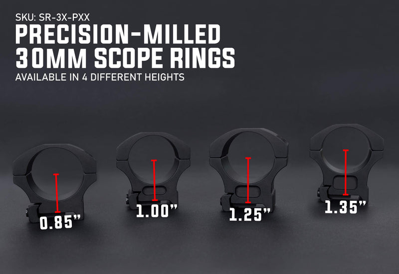 Monstrum Precision Picatinny Scope Rings | 30 mm Diameter 0.85 inch