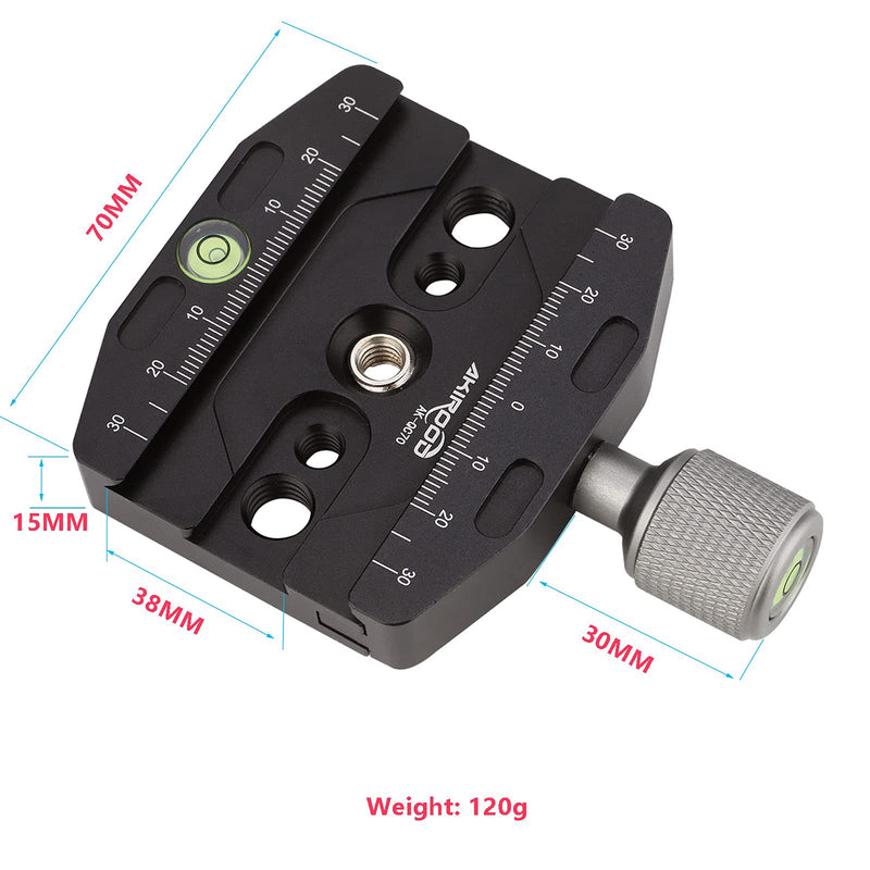 70mm Universal Quick Release Clamp with Swiss clamp Plate Fits for Tripod Ballhead Universal Quick-Change seat, Tripod Quick Release Plate,monopod Head