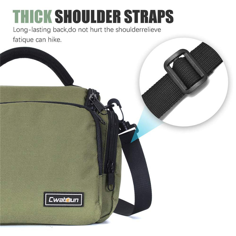 [AUSTRALIA] - Cwatcun Camera Case Bag Single Shoulder Crossbody Compact Camera Bag Case Compatible for Canon Nikon Sony SLR DSLR Mirrorless Cameras and Lenses Waterproof Green 1.0 GREEN S 
