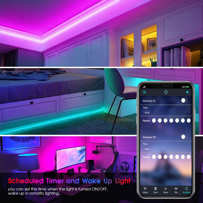 [AUSTRALIA] - LED Lights for Bedroom 32.8 ft, TASMOR Bluetooth Led Strip Lights with App Control and Remote Music Sync Color Changing LED Light Strip for Home, Party Decoration 