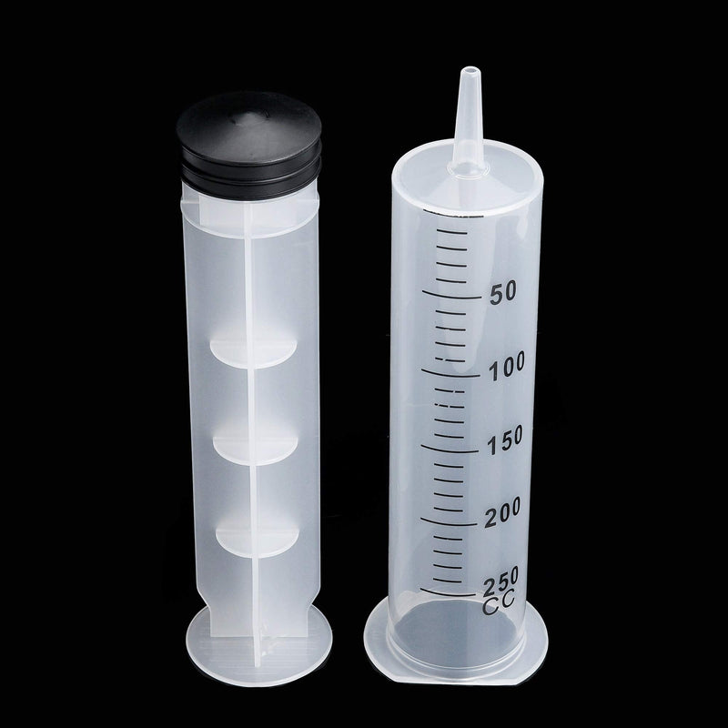 250ml Syringe with Tube, Extra Large Plastic Syringe with Tubing for Glue Dispensing, Scientific Labs, Watering, Refilling