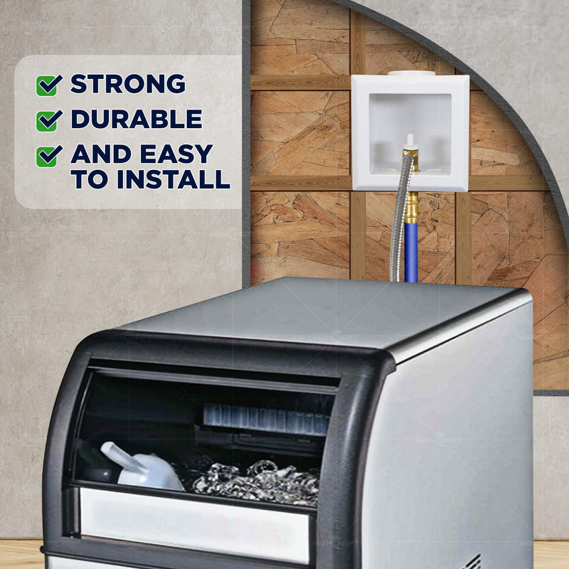 Highcraft TC100-U Icemaker Outlet Box with Valves 1/2'' MIP/SWT White ABS (Single)